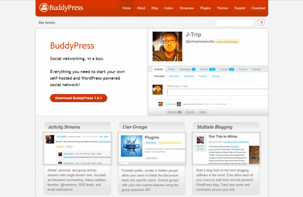 BuddyPress.org screenshot
