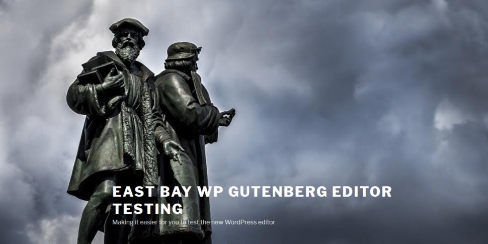 Screenshot of the Gutenberg Test Site Home Page