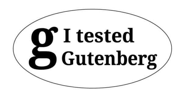 "I tested Gutenberg" stickers for contributor day participants