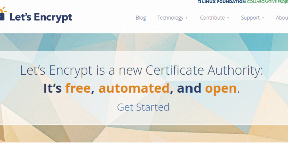 Screenshot of Let's Encrypt home page