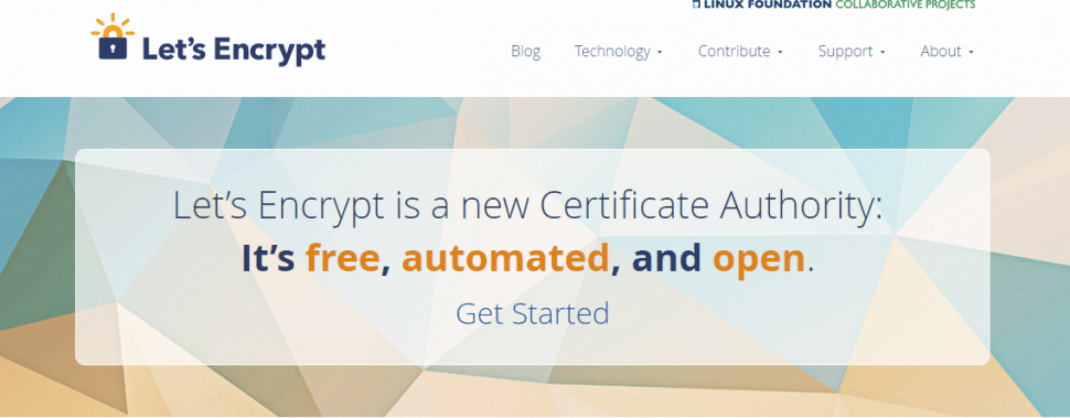 Screenshot of Let's Encrypt home page