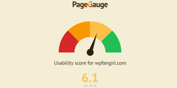 screenshot of PageGauge usability report for wpfangirl.com
