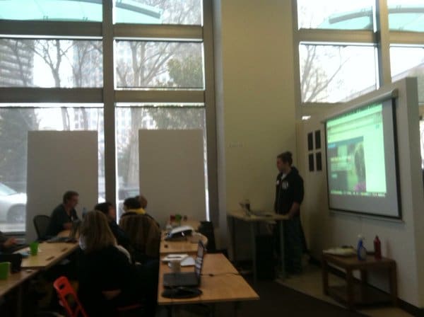 Robby McCullough talking to the East Bay WordPress Meetup