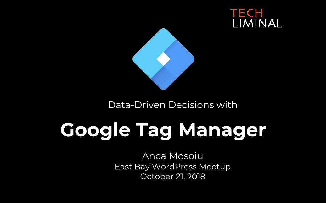 Cover slide for Google Tag Manager presentation