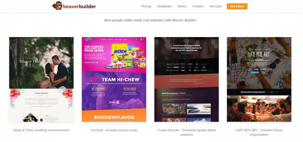 Examples of sites built with Beaver Builder