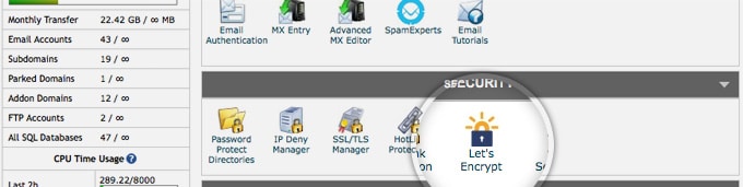 Install Let's Encrypt from the Security section of SiteGround's cPanel