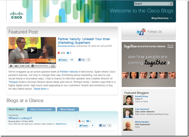 blogs.cisco.com homepage