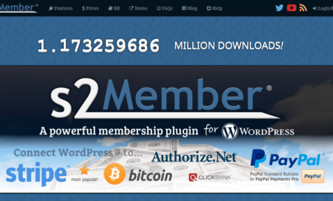 screenshot of s2Member home page