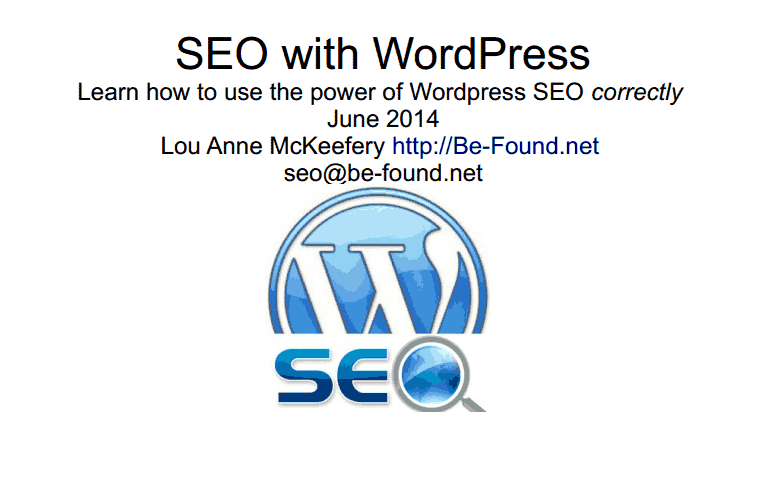 SEO with WordPress - Lou Anne McKeefery